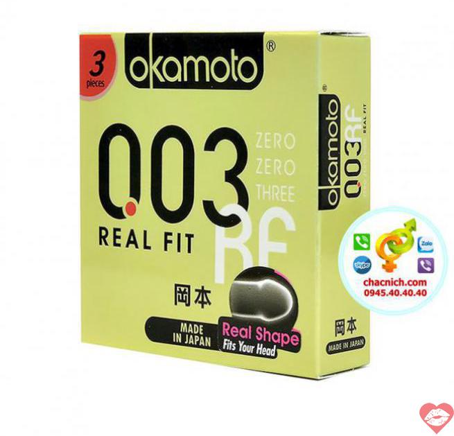 Giá sỉ Bao cao su cao cấp ôm sát Okamoto Real Fit 3D  hàng xách tay