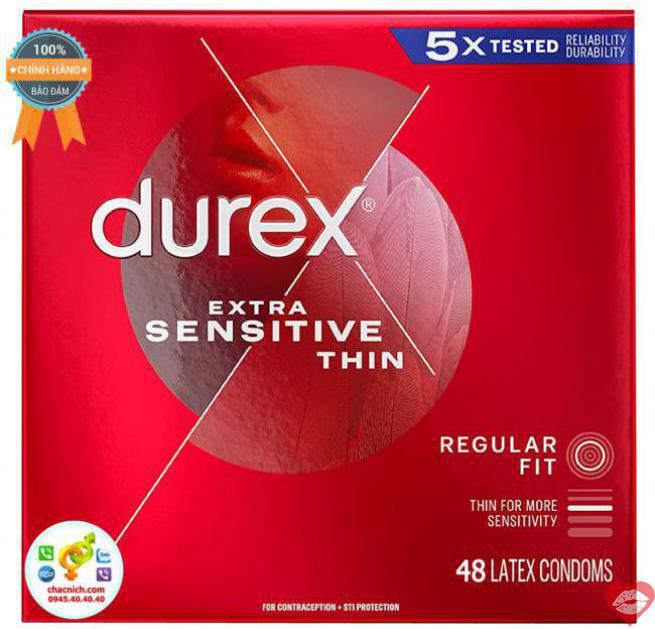  Kho sỉ Bao cao su siêu mỏng Size lớn 56mm Durex Extra Sensitive Thin Regular Fit  cao cấp