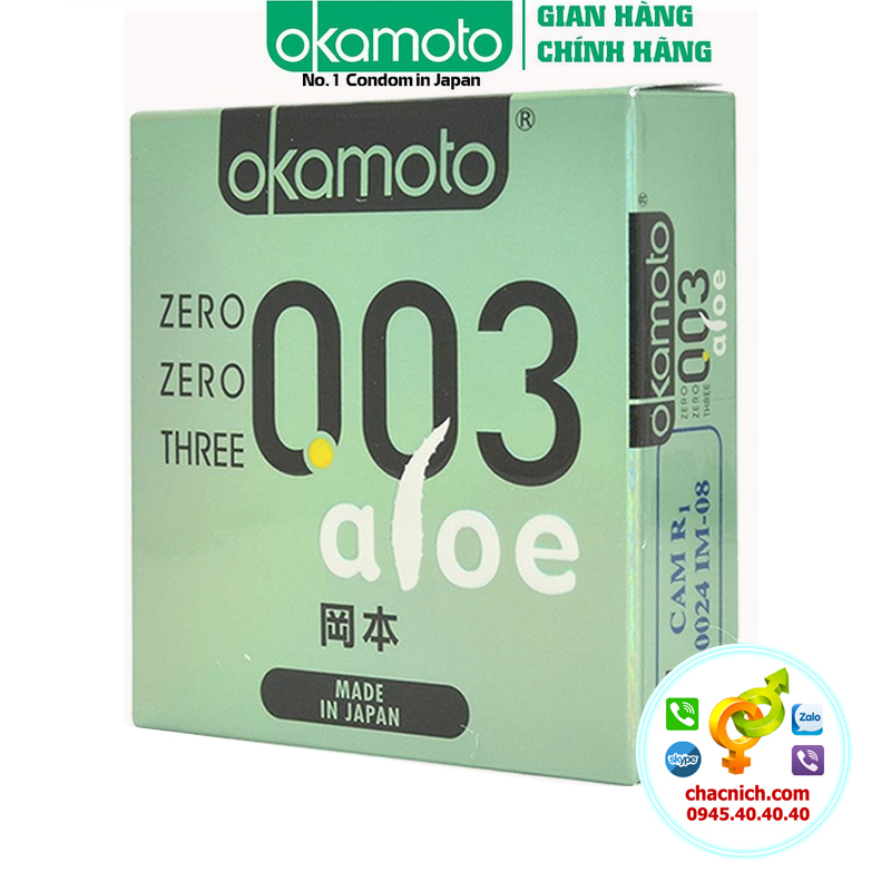  Bảng giá Hộp 3 Bao Cao Su Mềm Mại Tinh Chất Lô Hội Okamoto 0.03 Aloe  giá tốt