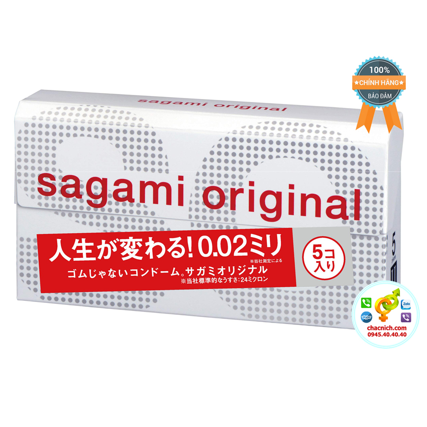  Kho sỉ Hộp 5 bao cao su Sagami Original 0.02mm  hàng xách tay