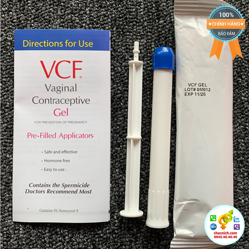  Bảng giá Gel tránh thai VCF vaginal contraceptive quan hệ không cần dùng bao cao su  mới nhất