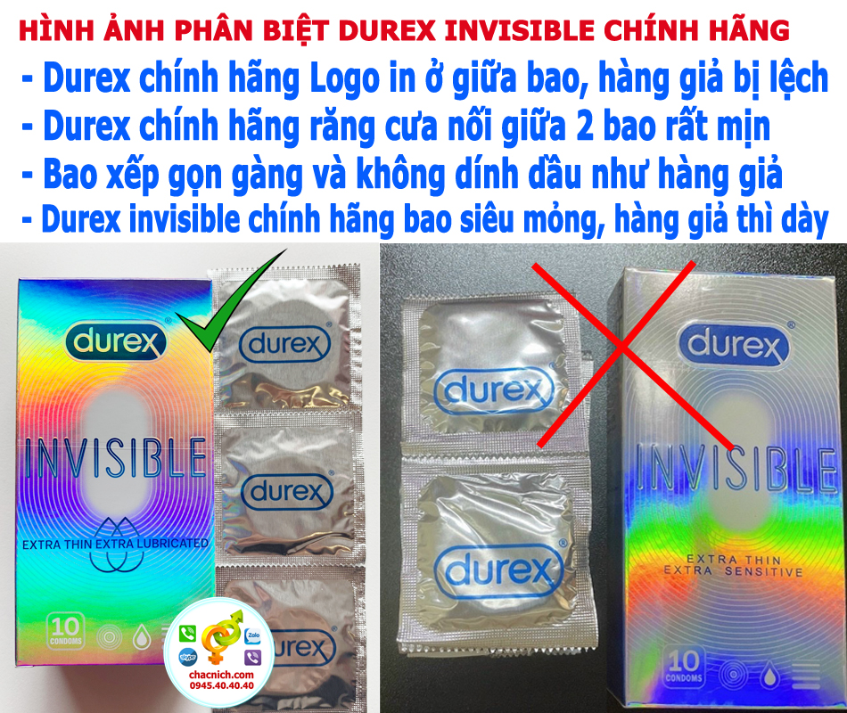  Thông tin Bao cao su siêu mỏng Durex Invisible 52mm loại tốt