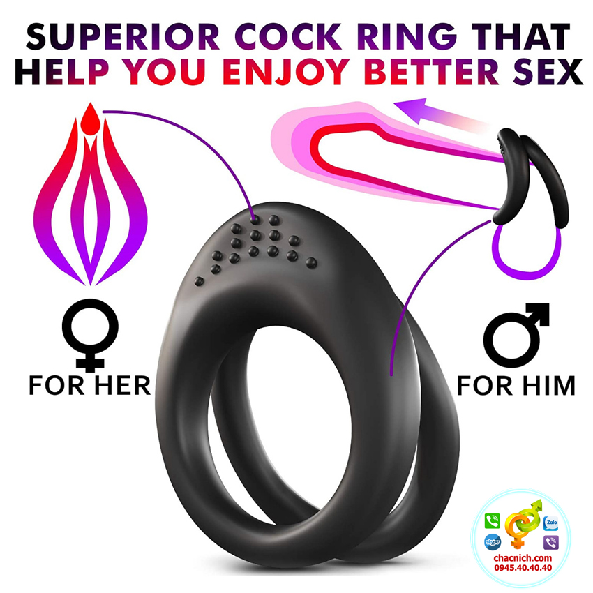 Cung cấp Vòng cockring đôi giúp nam giới cương cứng và kéo dài thời gian Dual Penis Ring mới nhất